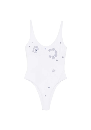 Ermanno Scervino floral-embroidered swimsuit - White