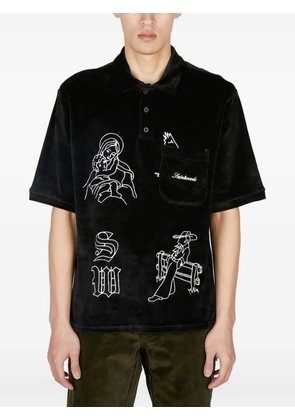 Saintwoods embroidered-detail pocket polo shirt - Black