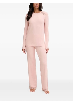TWINSET lace-trim ribbed pajamas - Pink