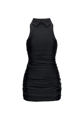 MEDEEA ruched collared mini dress - Black