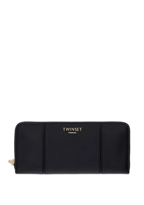 TWINSET logo-plaque panelled wallet - Black