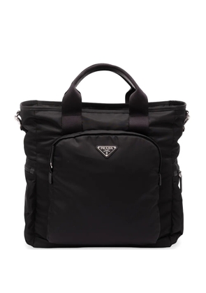 Prada logo-plaque tote bag - Black