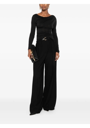 Elisabetta Franchi ruched long-sleeve top - Black
