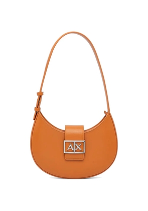 Armani Exchange logo-plaque curved tote bag - Orange