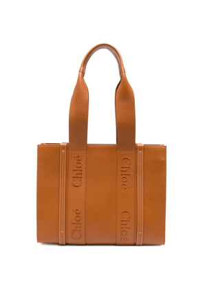 Chloé Pre-Owned medium Woody leather tote bag - Brown