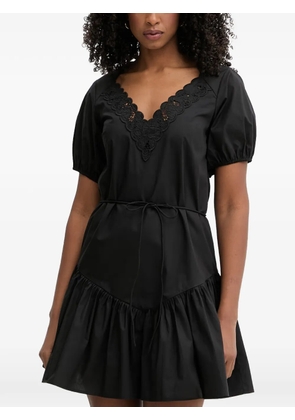TWINSET lace-trim ruffled mini dress - Black