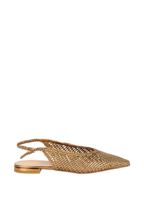 STATUS woven slingback mule - Gold