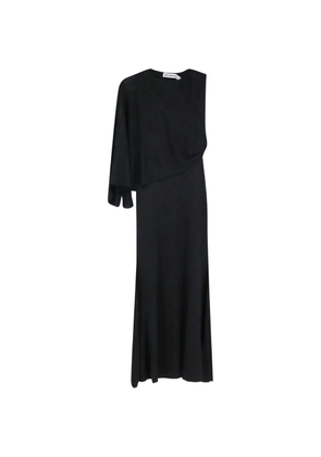 Self-Portrait asymmetric draped maxi dress - Black