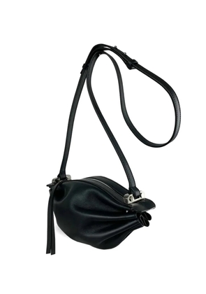 Bonastre Bonbon pleated leather shoulder bag - Black