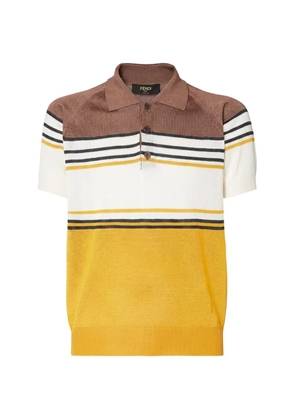 FENDI striped short-sleeve polo shirt - Yellow