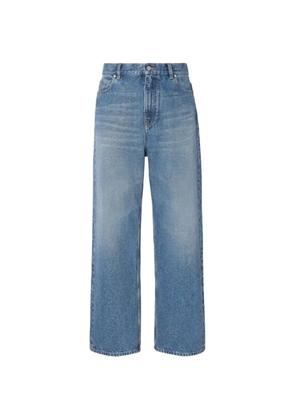 FENDI logo-patch straight-leg jeans - Blue