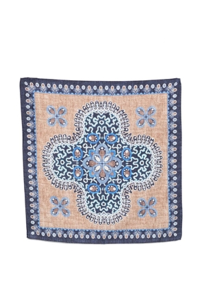Dell'oglio Tokio geometric-print scarf - Brown