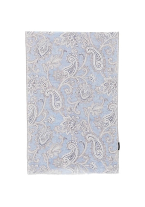 Dell'oglio paisley-print frayed scarf - Blue