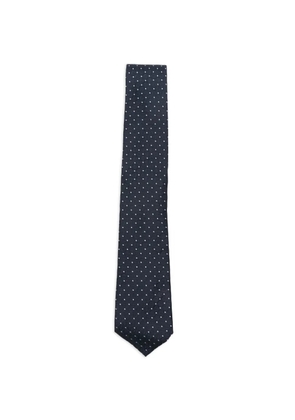 Dell'oglio Martin geometric-jacquard tie - Blue