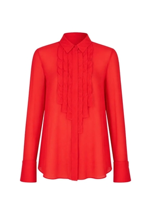 Dorothee Schumacher Georgette ruffled long-sleeve shirt - Red
