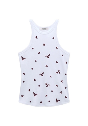Dorothee Schumacher Seduction embroidered ribbed tank top - White