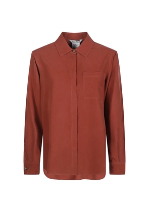 Max Mara logo-plaque chest-pocket shirt - Brown
