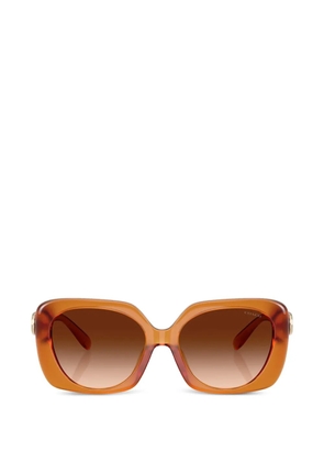 Coach logo-plaque square-frame sunglasses - Orange