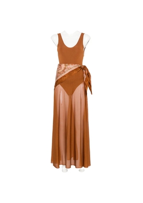 ZIMMERMANN scarf-detail sleeveless dress - Brown