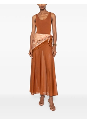 ZIMMERMANN scarf-detail sleeveless dress - Brown