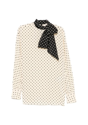 Valentino Garavani polka-dot pussy-bow blouse - Neutrals