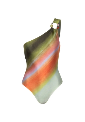 Baobab Saka one-shoulder ring-detail swimsuit - Green