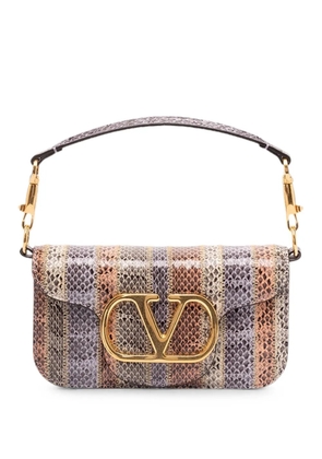 Valentino Garavani VLogo Signature snakeskin-effect shoulder bag - Grey