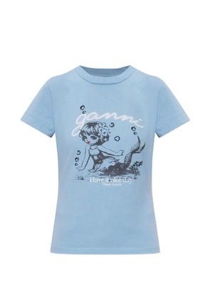 GANNI graphic-print T-shirt - Blue