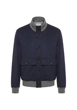 Brunello Cucinelli contrast-trim button-up jacket - Blue