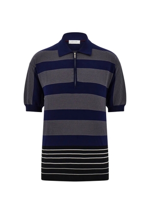 Ferragamo polo shirt with zip collar - Blue