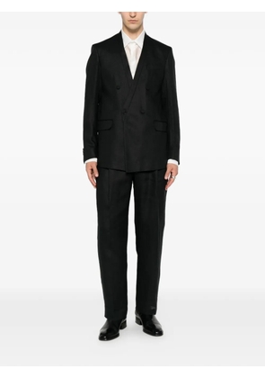 MARSEM double-breasted collarless blazer - Black