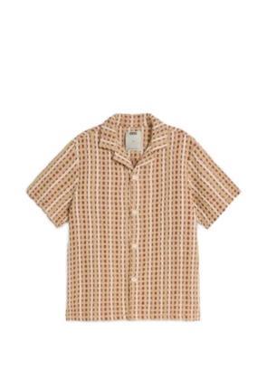 OAS Company Lano Cuba check-pattern seersucker shirt - Neutrals