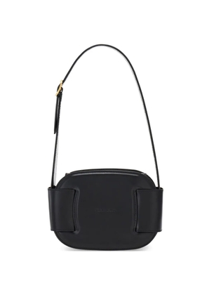 Ferragamo embossed-logo contrast-stitch mini bag - Black