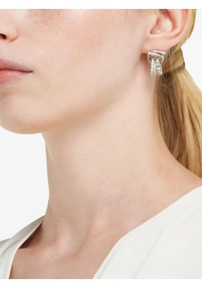 Ferragamo Gancini earrings with crystal ring pendant detail - Silver