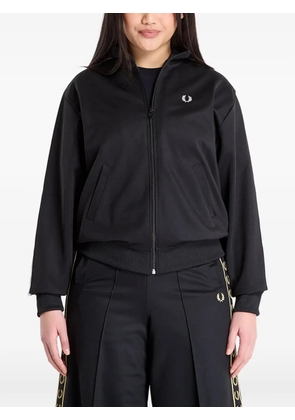 Fred Perry embroidered-logo zip-up sweatshirt - Black