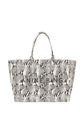 ANINE BING python-print tote bag - Neutrals