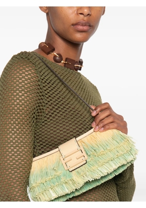 FENDI Baguette fringed shoulder bag - Green