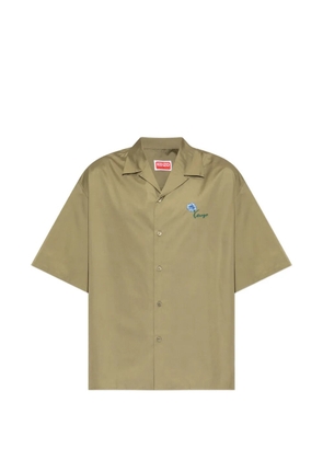 Kenzo tulip-embroidered short-sleeve shirt - Green