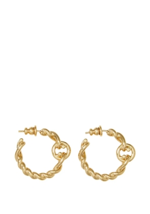 Ferragamo Twisted chain Gancini hoop earrings (S) - Gold
