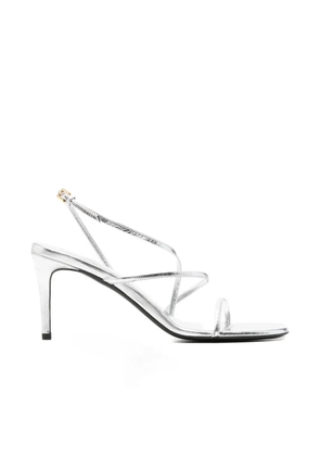 KHAITE Pre-Owned Loop metallic-effect strappy sandals - Silver