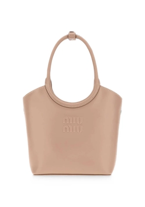 Miu Miu Ivy embossed-logo shoulder bag - Neutrals