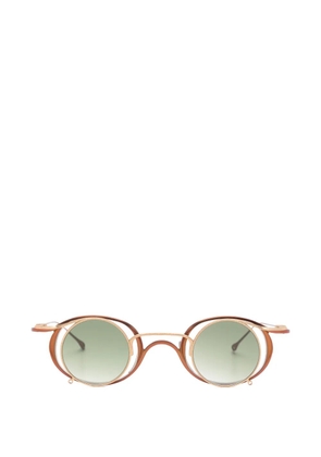 Rigards x Ziggy Chen round-frame clip-on glasses - Brown