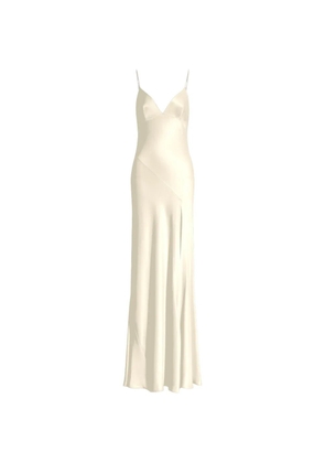 Alberta Ferretti slit V-neck maxi dress - White