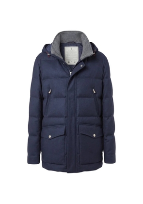 Brunello Cucinelli quilted hooded jacket - CYG13 Blue