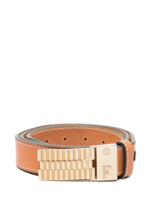Gianfranco Ferré Pre-Owned 2000 logo-engraved buckle belt - Neutrals