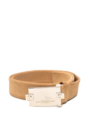 Gianfranco Ferré Pre-Owned 2000 logo-plaque belt - Brown