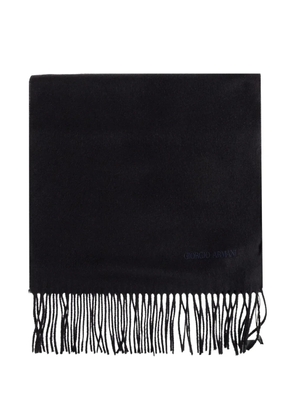 Giorgio Armani fringed cashmere scarf - Blue