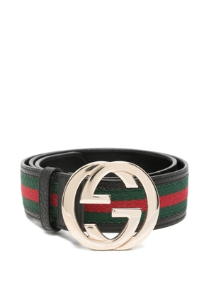 Gucci Pre-Owned 2010 Interlocking-G Web belt - Black