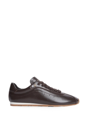 Tommy Hilfiger monogram leather sneakers - Brown