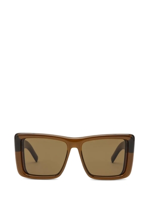 Saint Laurent Eyewear SL 900 Howl khaki rectangle sunglasses - Brown